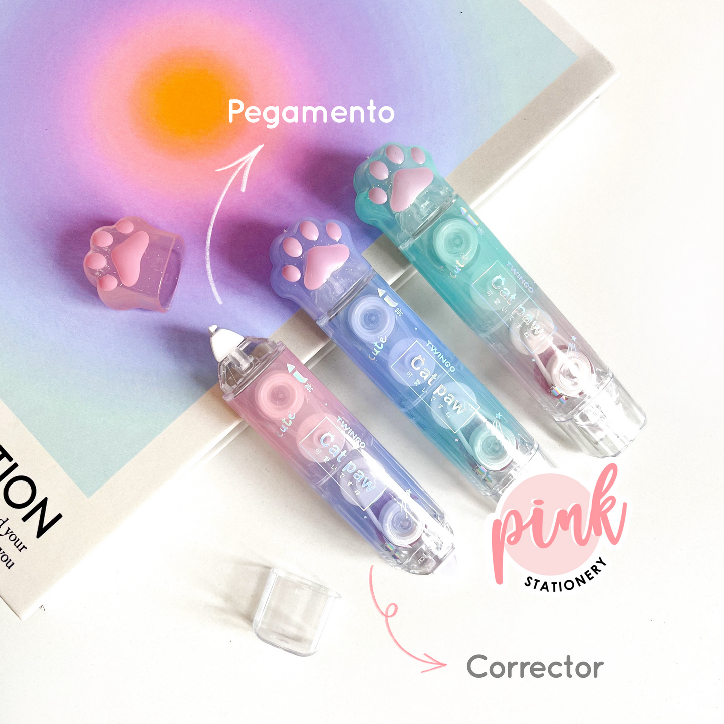 Pegamento y corrector 2 en 1 “Gatito”