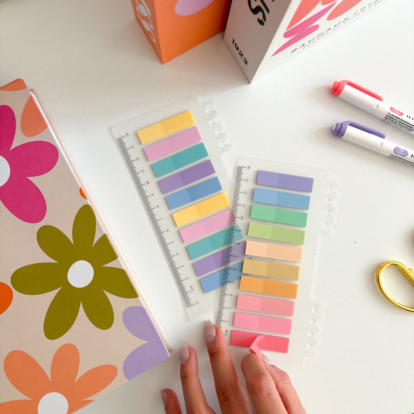 Sticky notes transparentes + regla