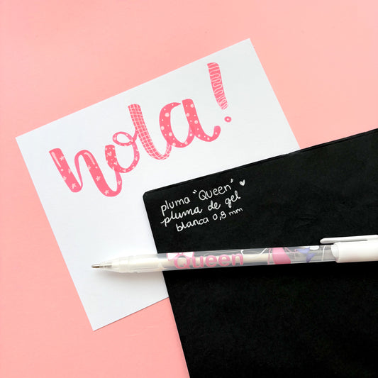 Pluma blanca "Queen" 0.8mm