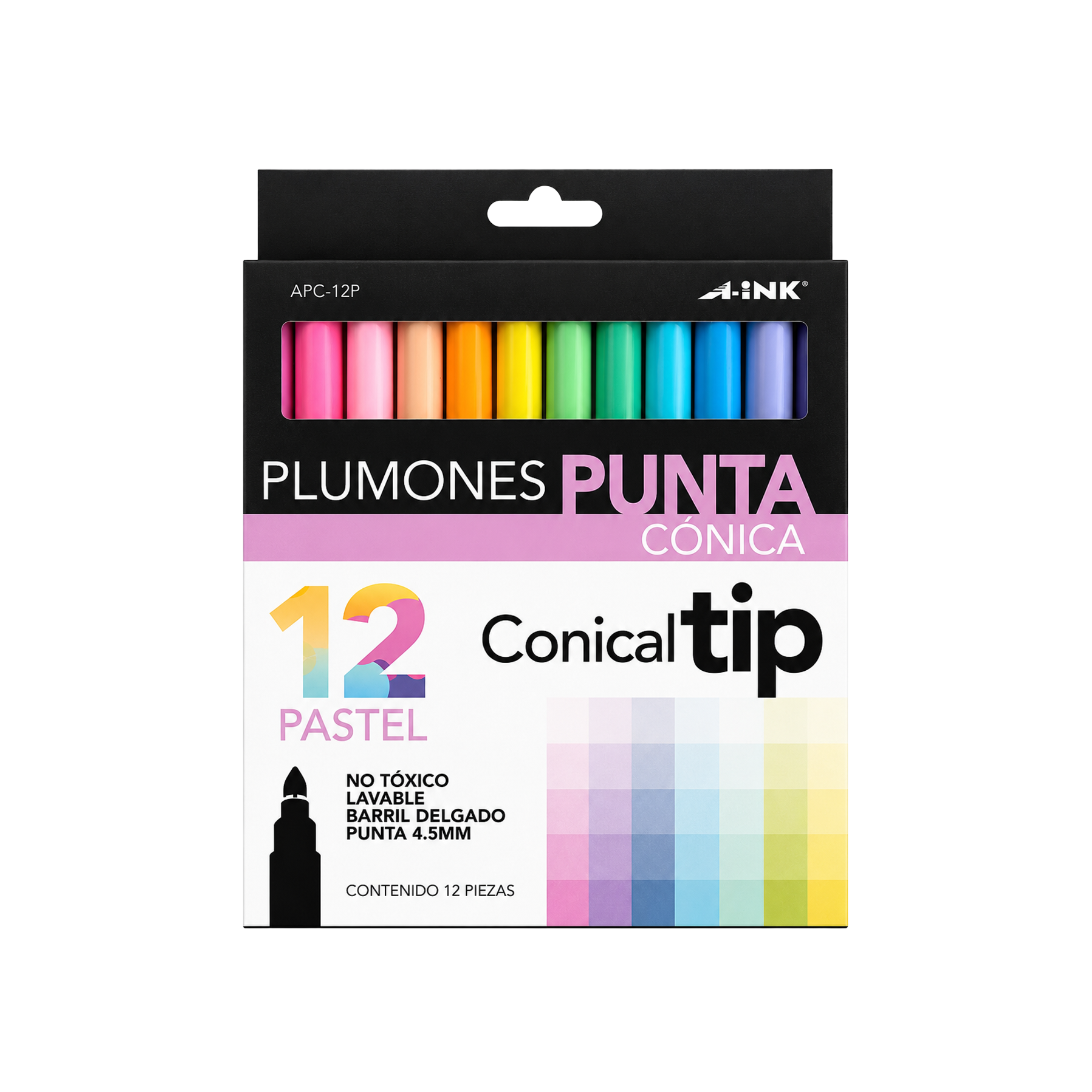 Plumones pastel punta cónica AINK