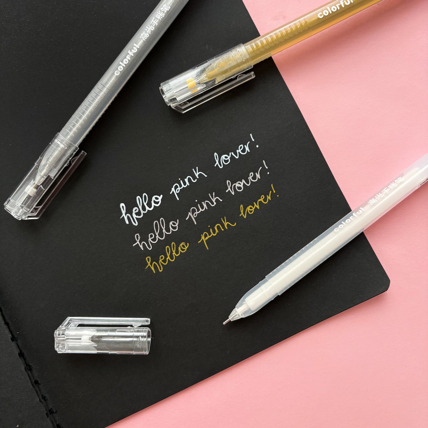 Plumas metálicas para hoja negra