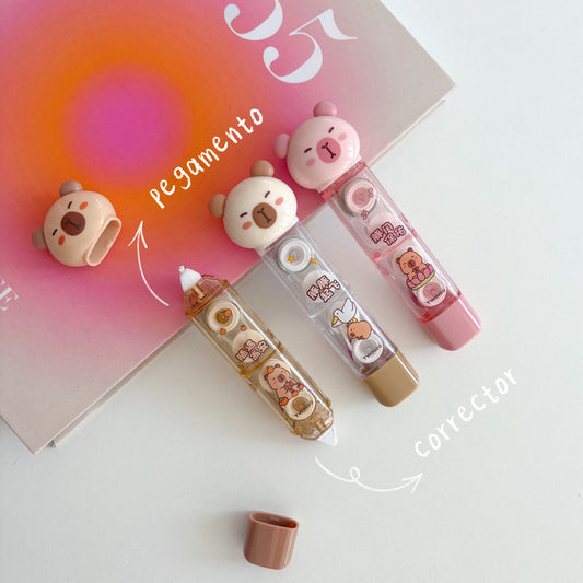 Pegamento y corrector 2 en 1 “Capybara”